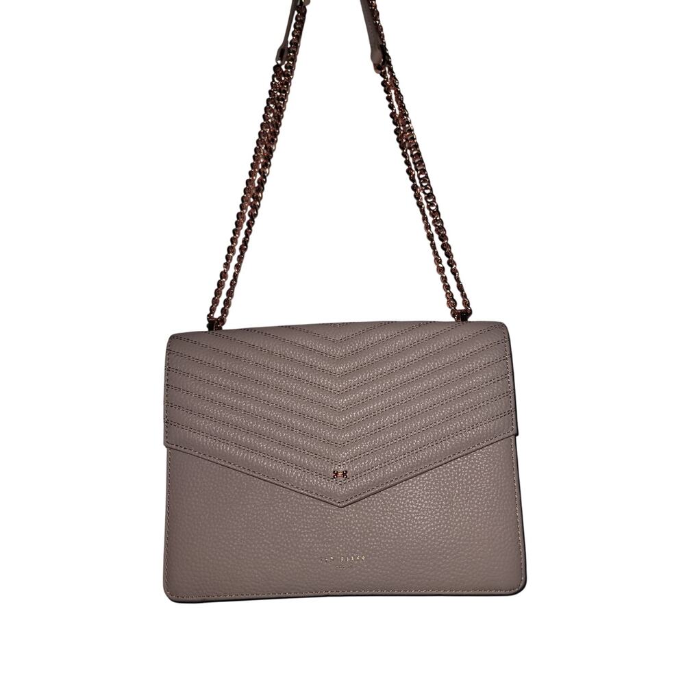 Ted Baker Kalila Bow Detail Envelope Leather Crossbody Bag in pale pink